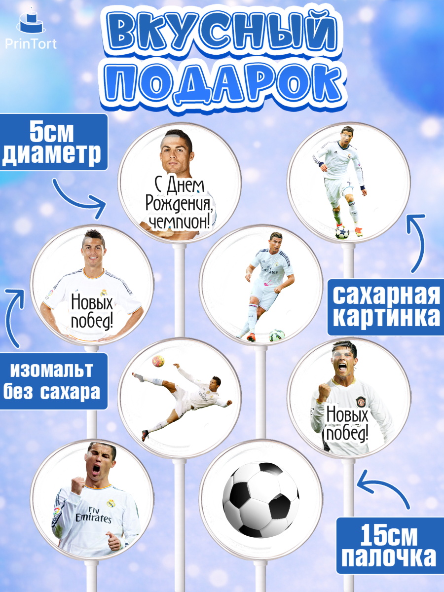 Леденцы 3,5, Криштиану Роналду, Футбол, Мальчик, День рождения, арт. PL302253_1, кадр 2