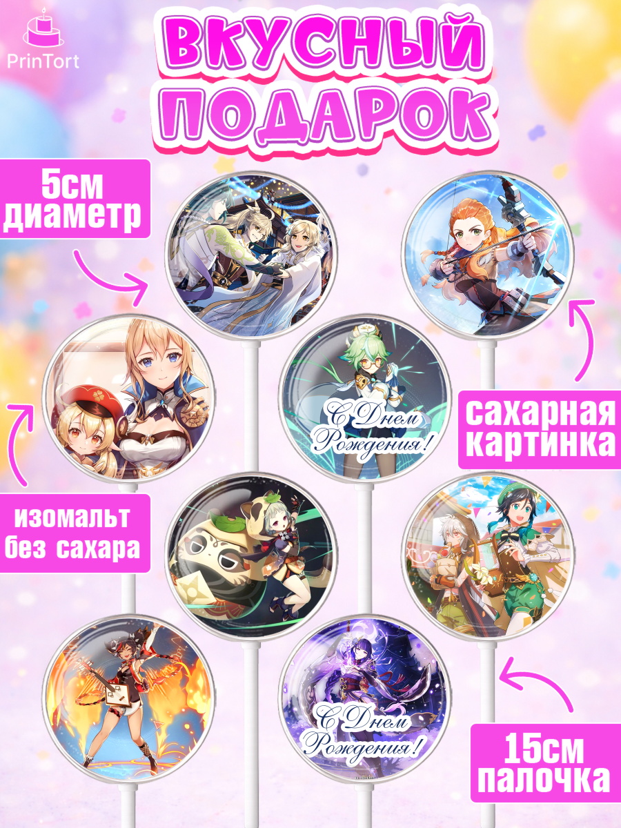 Леденцы 3,5, Геншин Импакт, Genshin Impact, Девочка, День рождения, арт. PL302598_1, кадр 2