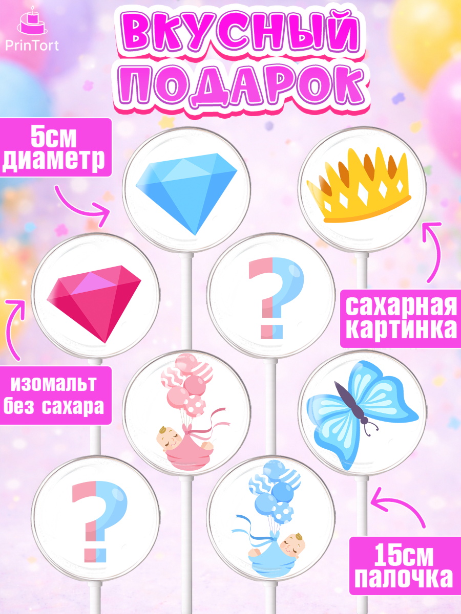 Леденцы 3,5, Мальчик или девочка, Гендер пати, Девочка, День рождения, арт. PL303114_2, кадр 2