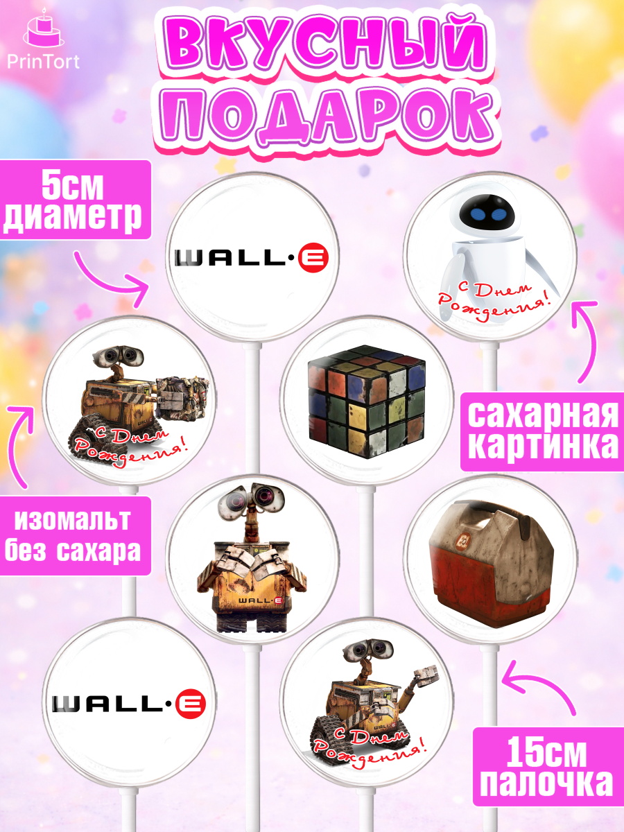 Леденцы 3,5, ВАЛЛ-И, Wall-E, Девочка, День рождения, арт. PL304704_1, кадр 2