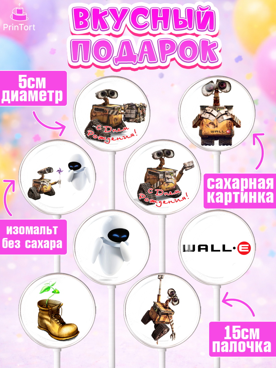 Леденцы 3,5, ВАЛЛ-И, Wall-E, Девочка, День рождения, арт. PL304704_2, кадр 2