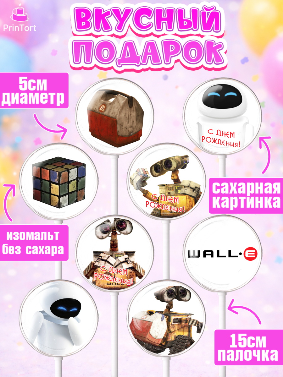 Леденцы 3,5, ВАЛЛ-И, Wall-E, Девочка, День рождения, арт. PL304705_2, кадр 2