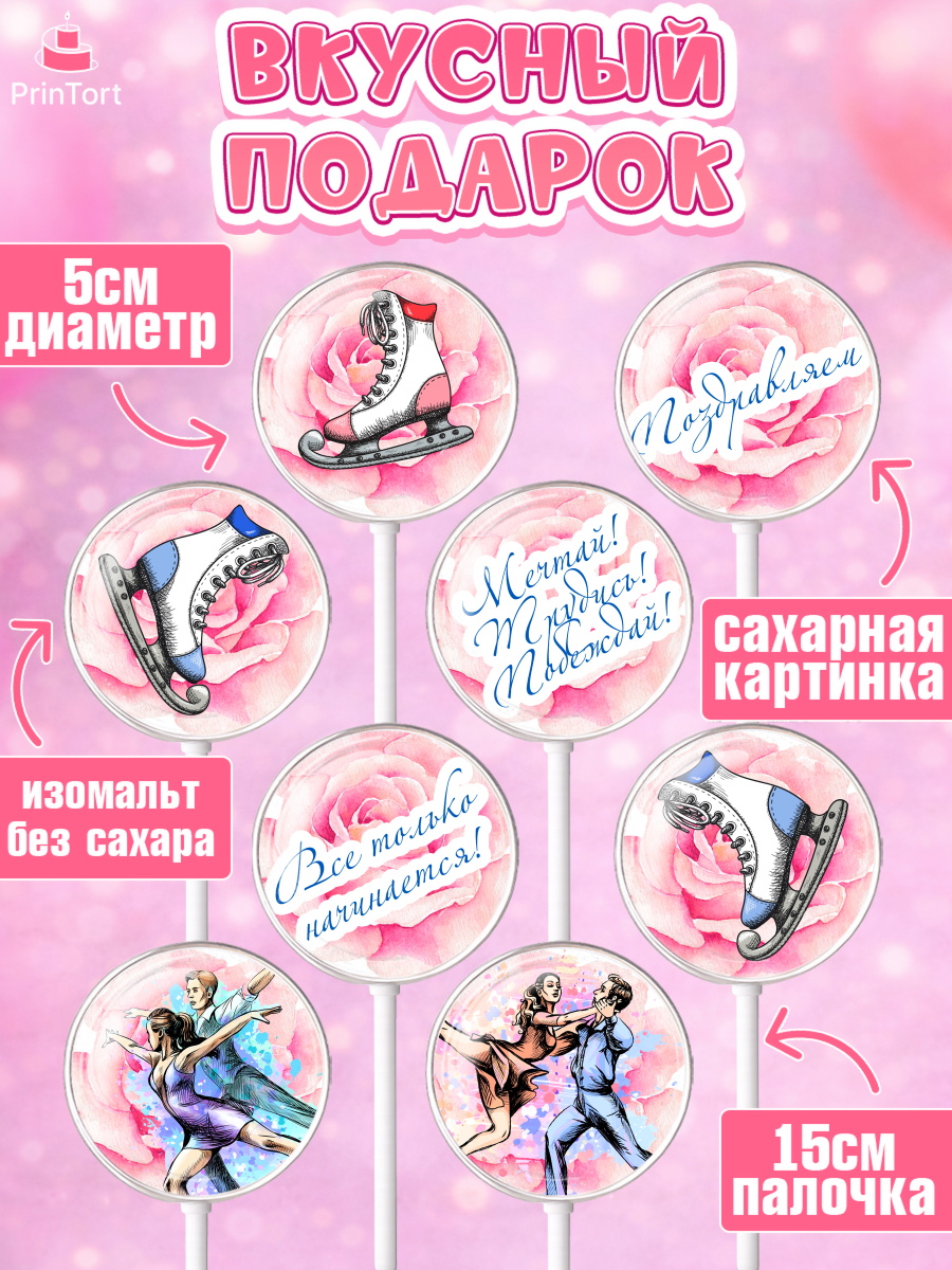 Леденцы 3,5, Фигурное катание, Коньки, Девочка, День рождения, арт. PL305193_2, кадр 2