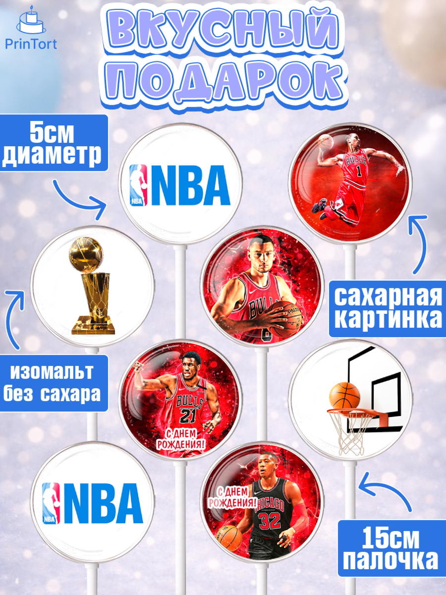 Леденцы 3,5, НБА, NBA, Мальчик, День рождения, арт. PL306548_1, кадр 2
