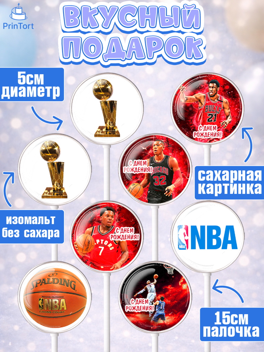 Леденцы 3,5, НБА, NBA, Мальчик, День рождения, арт. PL306548_2, кадр 2