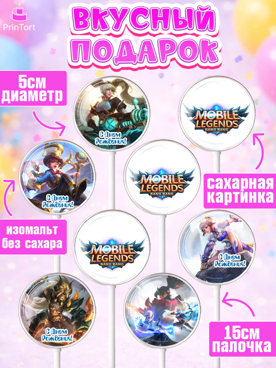 Леденцы 3,5, Мобайл Легендс, Mobile Legends, Девочка, День рождения, арт. PL306844_1, кадр 2