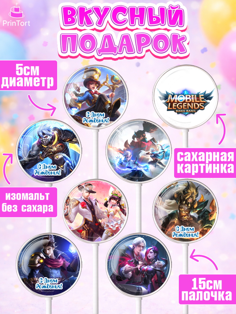 Леденцы 3,5, Мобайл Легендс, Mobile Legends, Девочка, День рождения, арт. PL306844_2, кадр 2