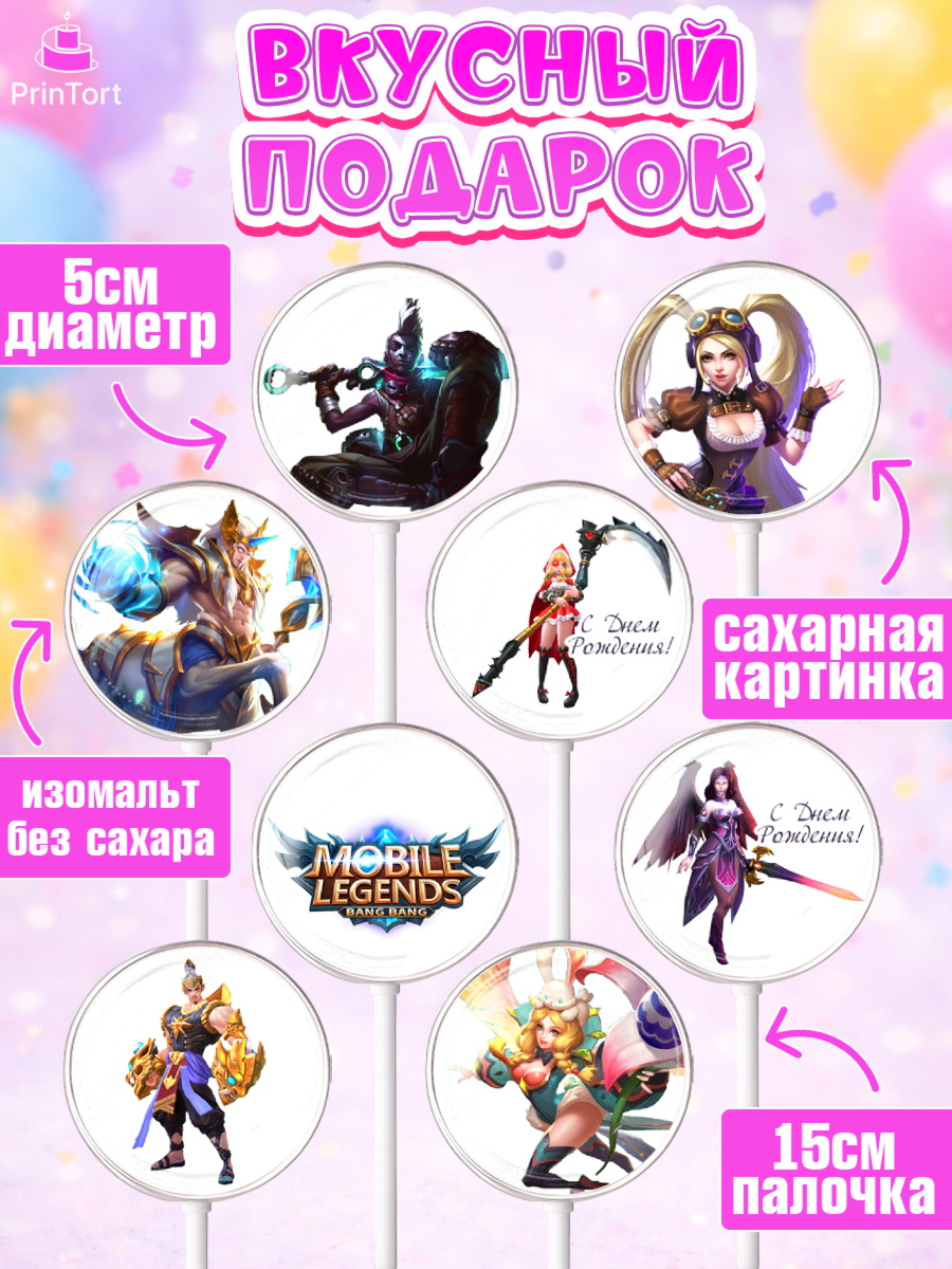 Леденцы 3,5, Мобайл Легендс, Mobile Legends, Девочка, День рождения, арт. PL306849_1, кадр 2