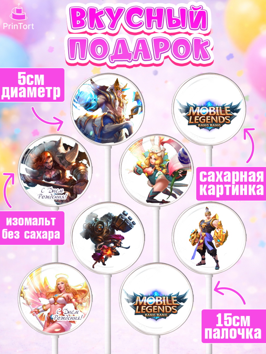 Леденцы 3,5, Мобайл Легендс, Mobile Legends, Девочка, День рождения, арт. PL306849_2, кадр 2