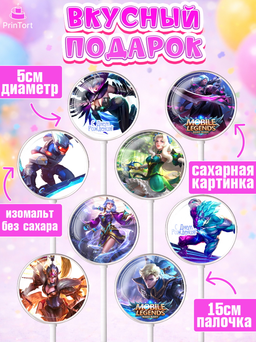 Леденцы 3,5, Мобайл Легендс, Mobile Legends, Девочка, День рождения, арт. PL306853_2, кадр 2