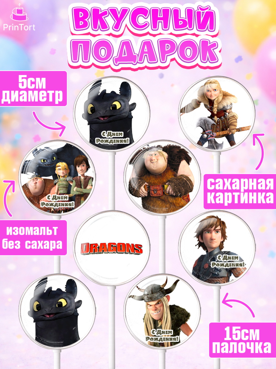 Леденцы 3,5, Как приручить дракона, Девочка, День рождения, арт. PL307146_1, кадр 2