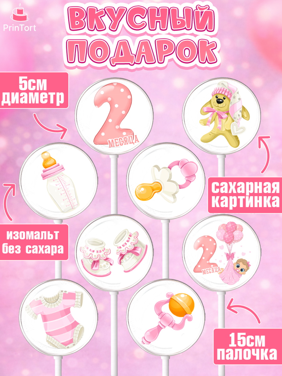 Леденцы 3,5, Девочке 2 мес, Девочка, 2 месяца, День рождения, арт. PL307476_2, кадр 2