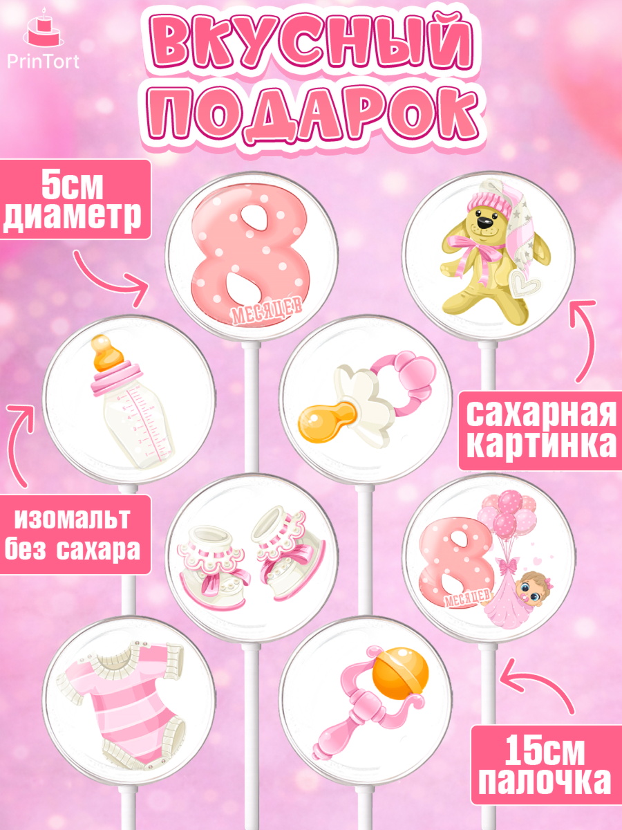 Леденцы 3,5, Девочке 8 мес, Девочка, 8 месяцев, День рождения, арт. PL307596_2, кадр 2