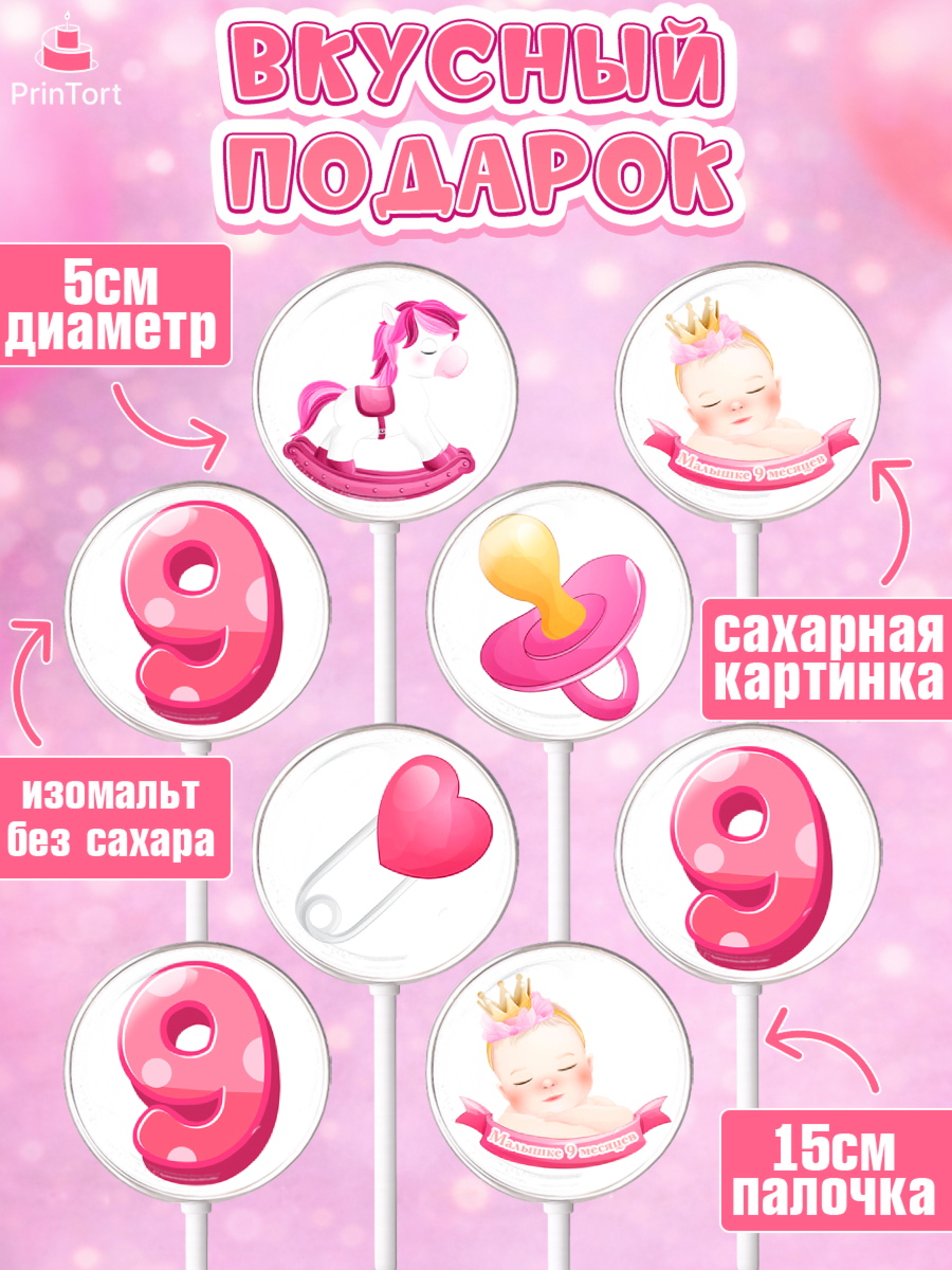 Леденцы 3,5, Девочке 9 мес, Девочка, 9 месяцев, День рождения, арт. PL307620_2, кадр 2