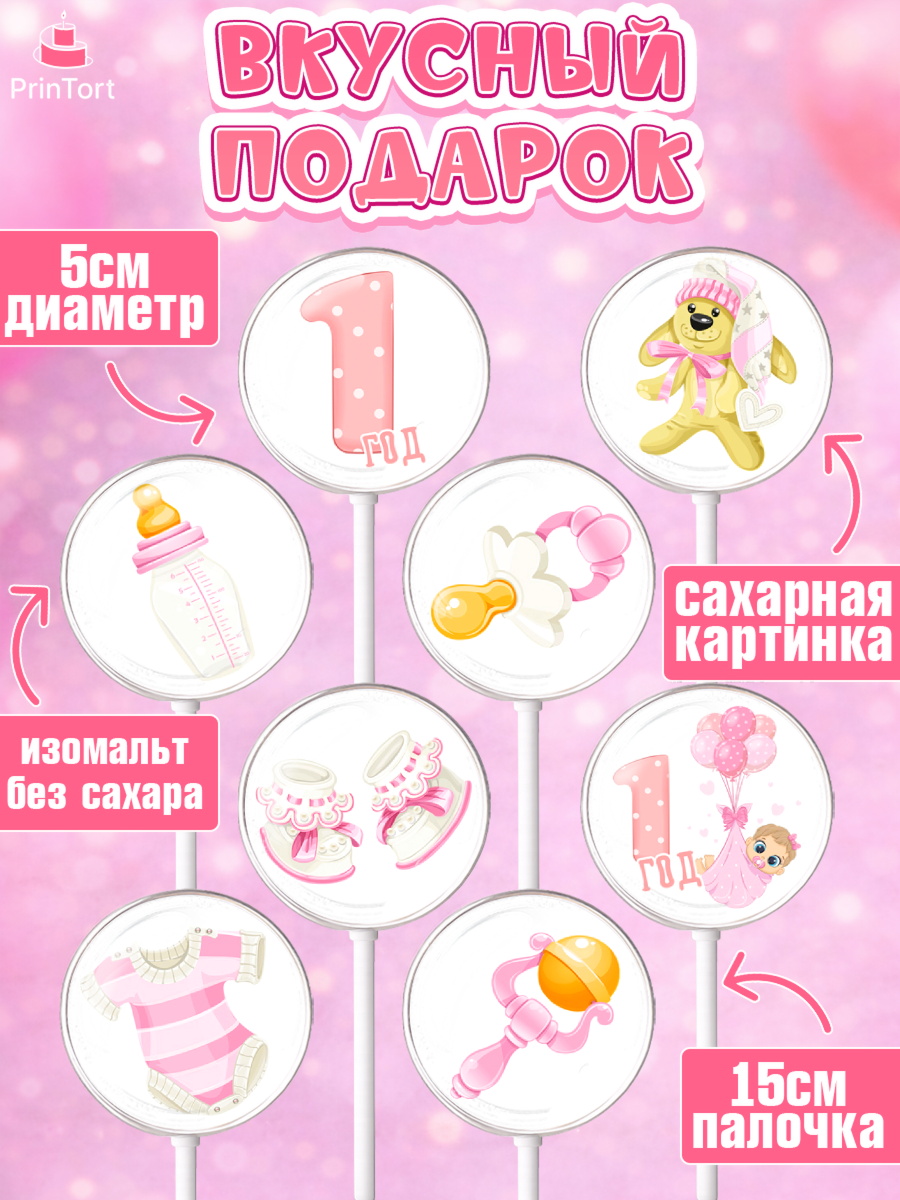 Леденцы 3,5, Девочке, Девочка, 1 год, День рождения, арт. PL308796_2, кадр 2