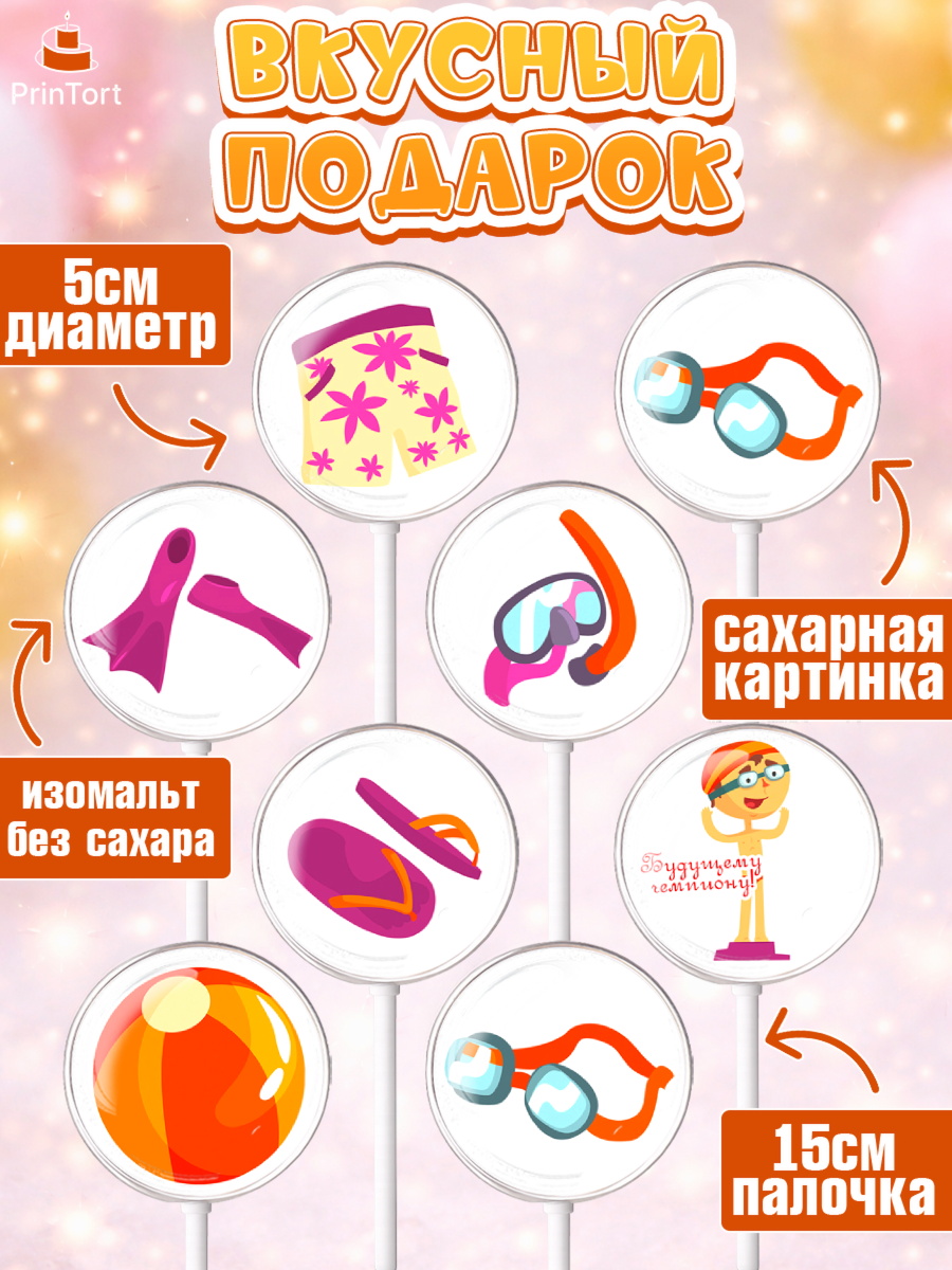 Леденцы 3,5, Плаванье, Бассейн, Девочка, День рождения, арт. PL309703_2, кадр 2