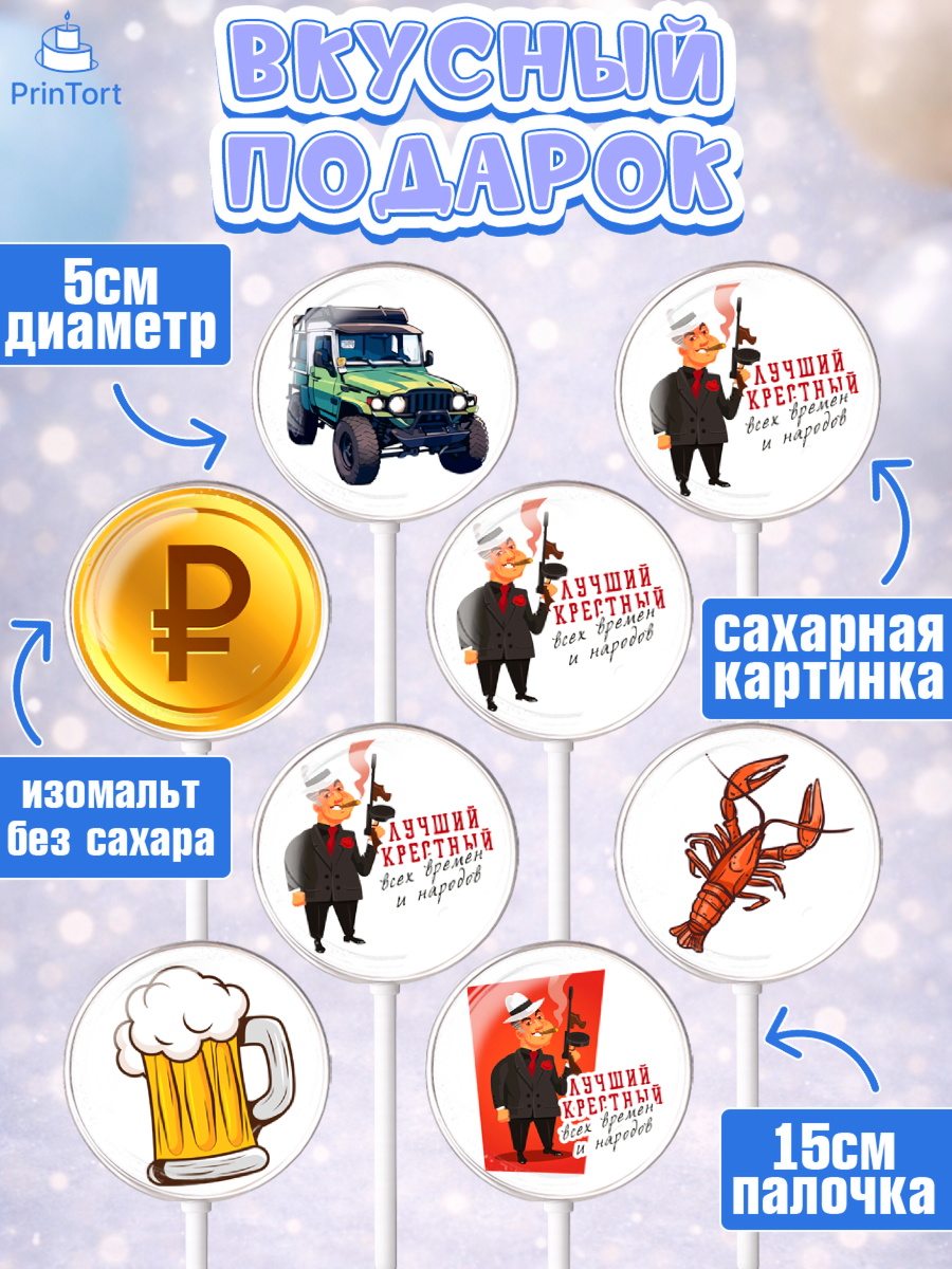 Леденцы 3,5, Крёстный Кум, автомобиль, деньги, Мужчина, День рождения, арт. PL313559_1, кадр 2