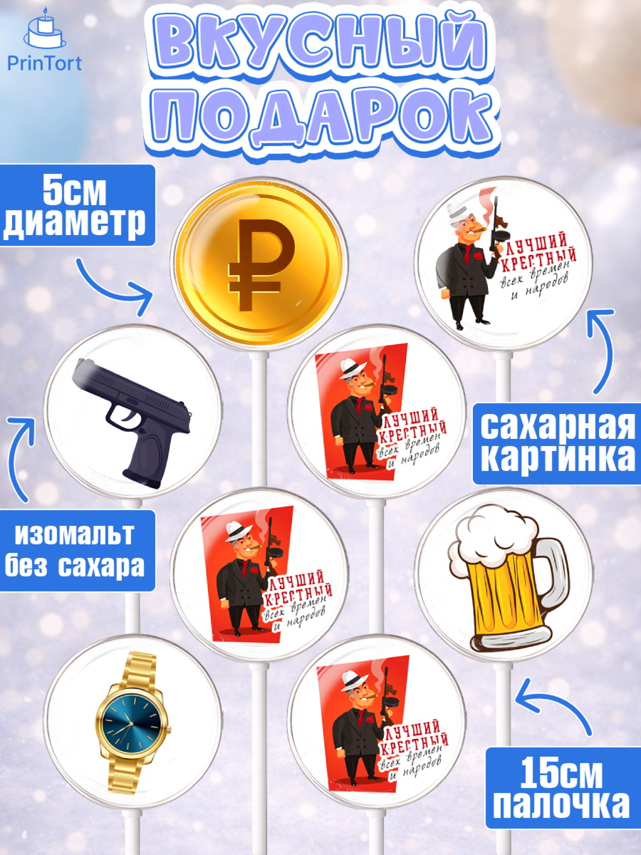 Леденцы 3,5, Крёстный Кум, автомобиль, деньги, Мужчина, День рождения, арт. PL313559_2, кадр 2