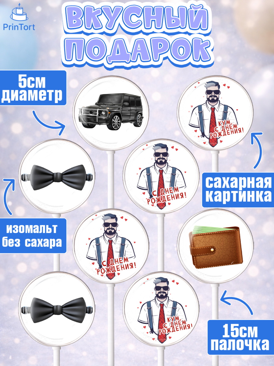 Леденцы 3,5, Крёстный Кум, мужчина, джип, часы, День рождения, арт. PL313571_2, кадр 2