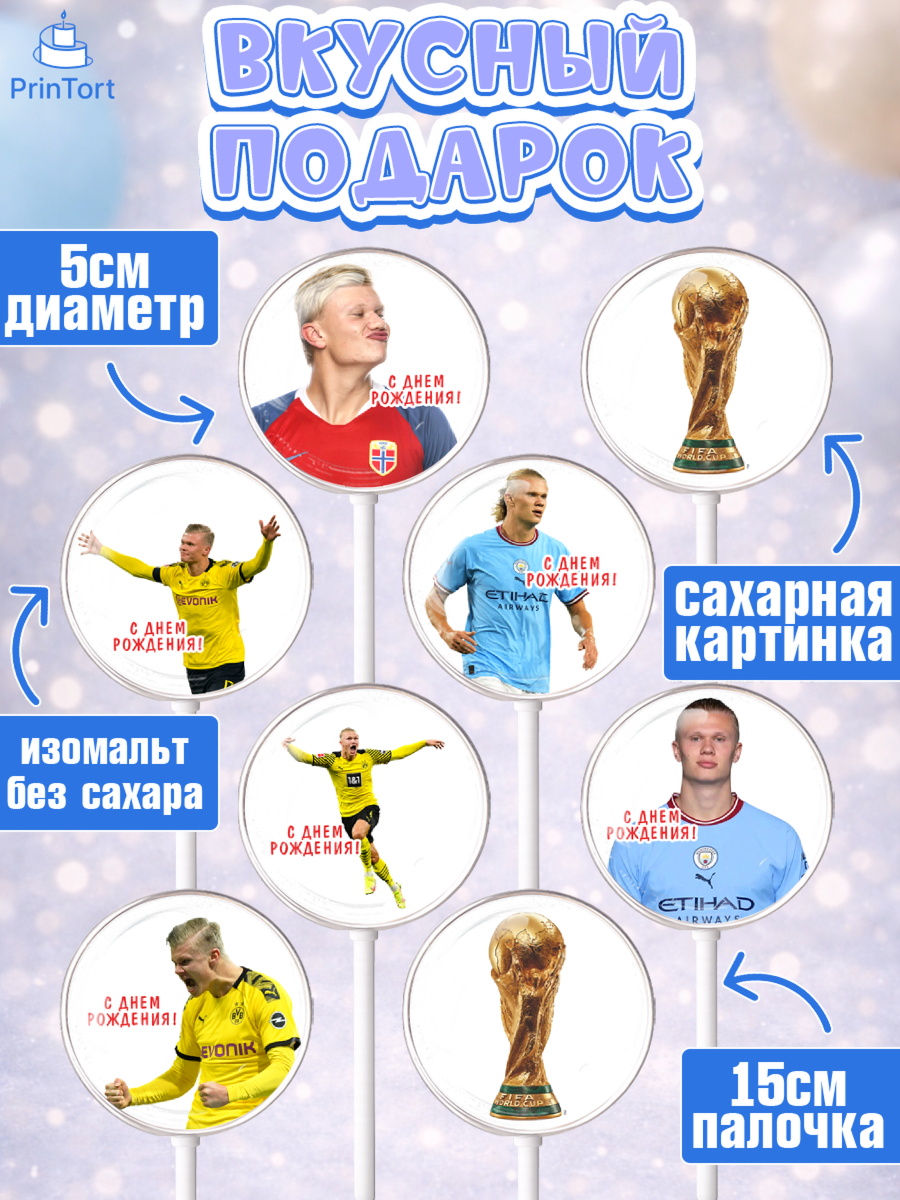 Леденцы 3,5, Эрлинг Холланд, футболист Эрлинг Холланд, Мальчик, День рождения, арт. PL317112_2, кадр 2
