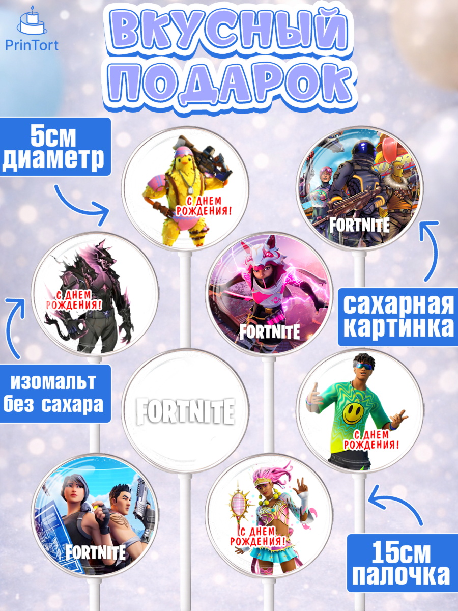 Леденцы 3,5, Фортнайт, компьютерная игра фортнайт, Fortnite, Мальчик, День рождения, арт. PL317200_1, кадр 2