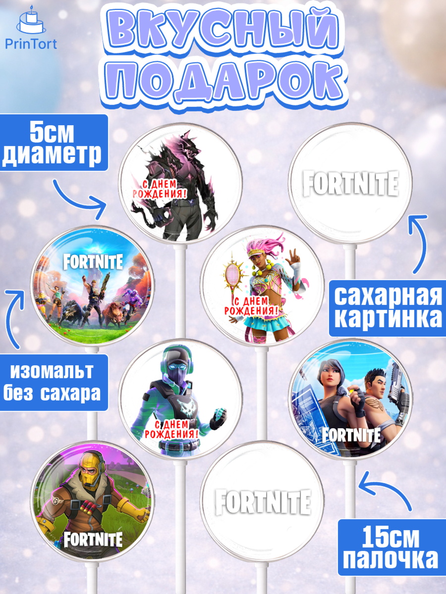 Леденцы 3,5, Фортнайт, компьютерная игра фортнайт, Fortnite, Мальчик, День рождения, арт. PL317200_2, кадр 2