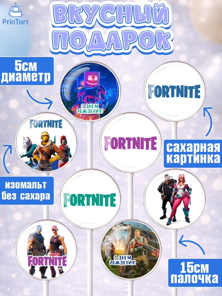 Леденцы 3,5, Фортнайт, компьютерная игра фортнайт, Fortnite, Мальчик, День рождения, арт. PL317202_2, кадр 2