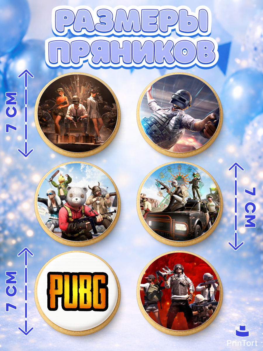 Пряники с пищевой печатью масматрица, ПАБГ, PUBG, Мальчик, День рождения, арт. PP202923_1, кадр 2