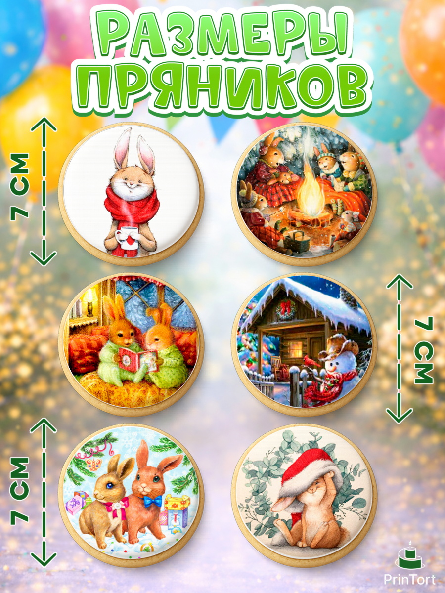 Пряники с пищевой печатью масматрица, Новый год, Девочка, арт. PP206441_2, кадр 2