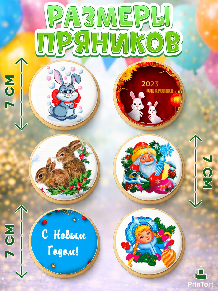 Пряники с пищевой печатью масматрица, Новый год, Девочка, арт. PP206443_2, кадр 2