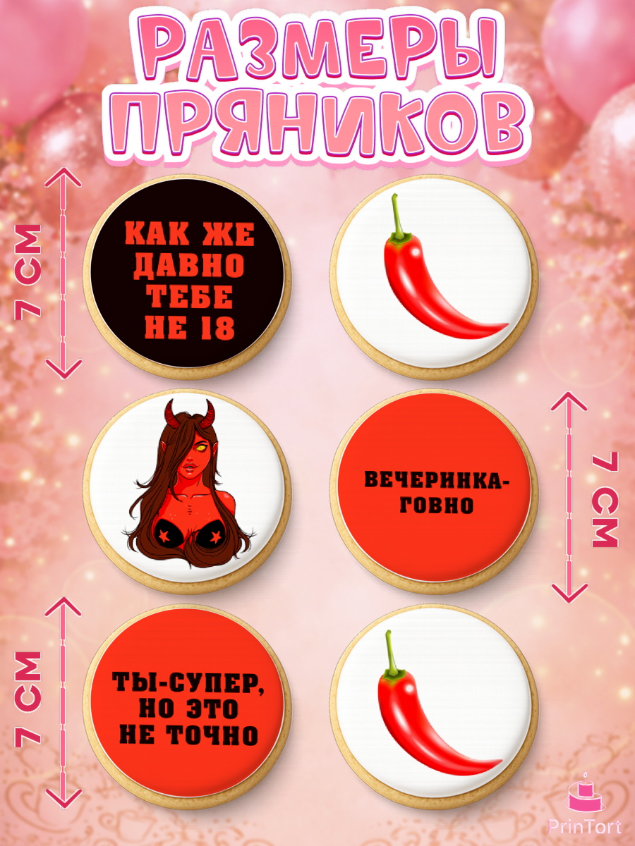 Пряники с пищевой печатью масматрица, Девушке, Девочка, День рождения, арт. PP210882_2, кадр 2
