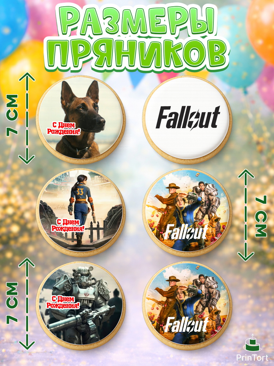 Пряники с пищевой печатью масматрица, Фоллаут, Fallout, Девочка, День рождения, арт. PP218026_1, кадр 2