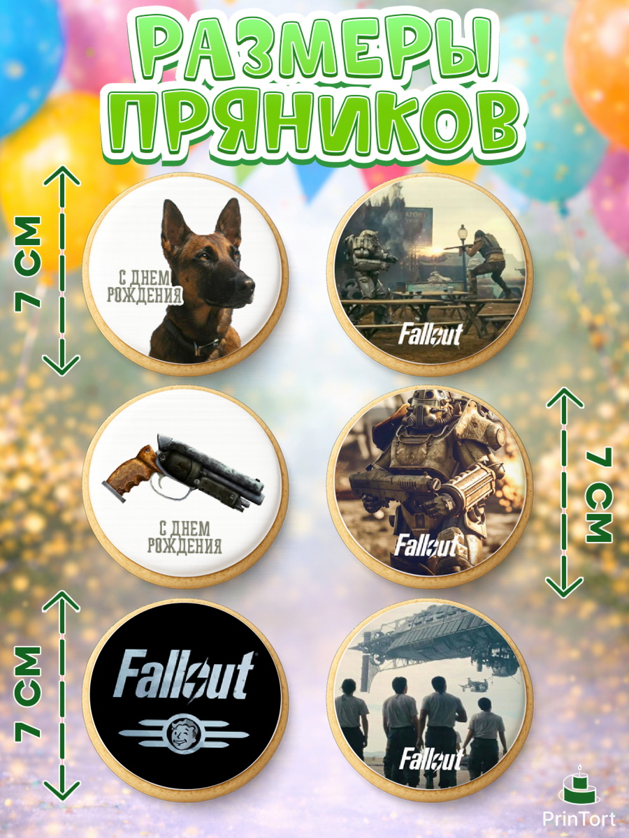 Пряники с пищевой печатью масматрица, Фоллаут, Fallout, Девочка, День рождения, арт. PP218032_1, кадр 2