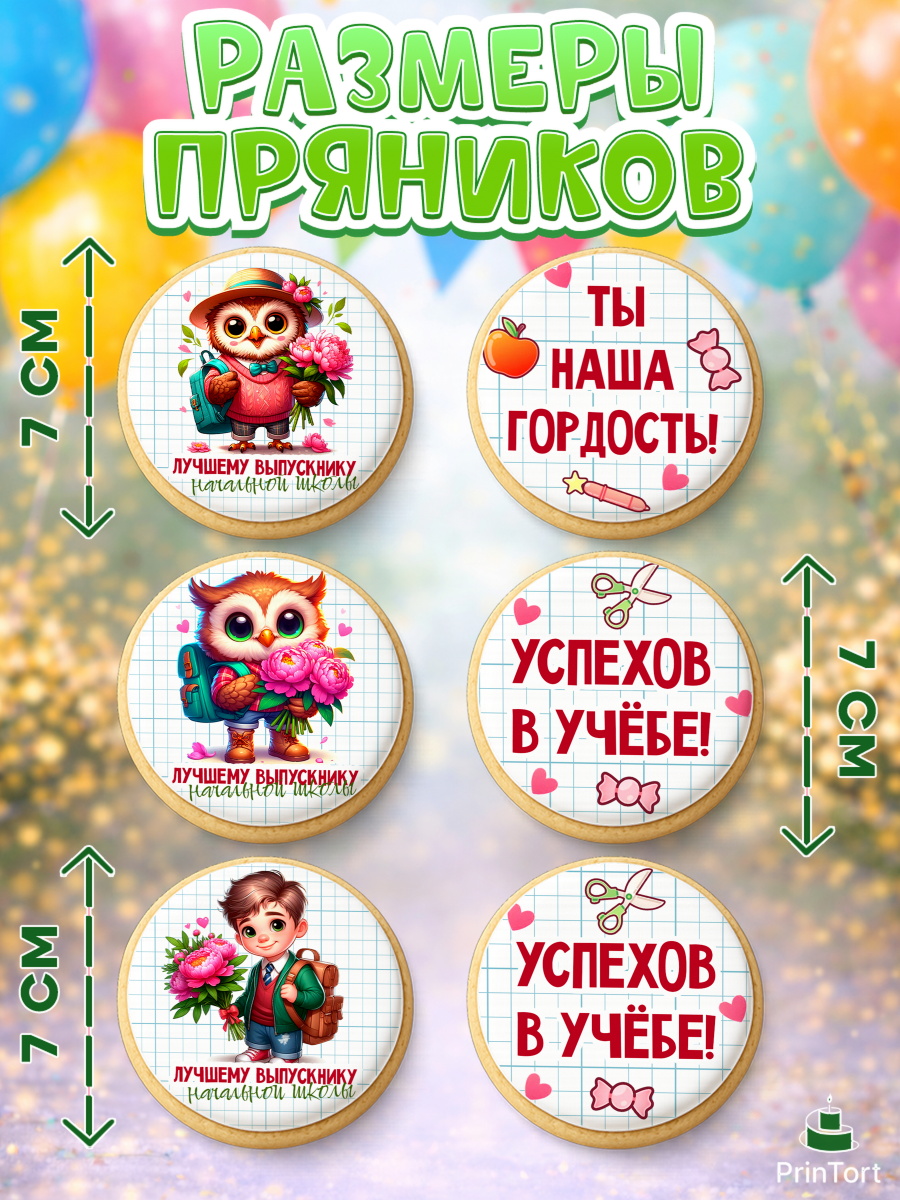 Пряники с пищевой печатью масматрица, Выпускной в школе, школьный выпускной 2026, арт. PP219756_1, кадр 2