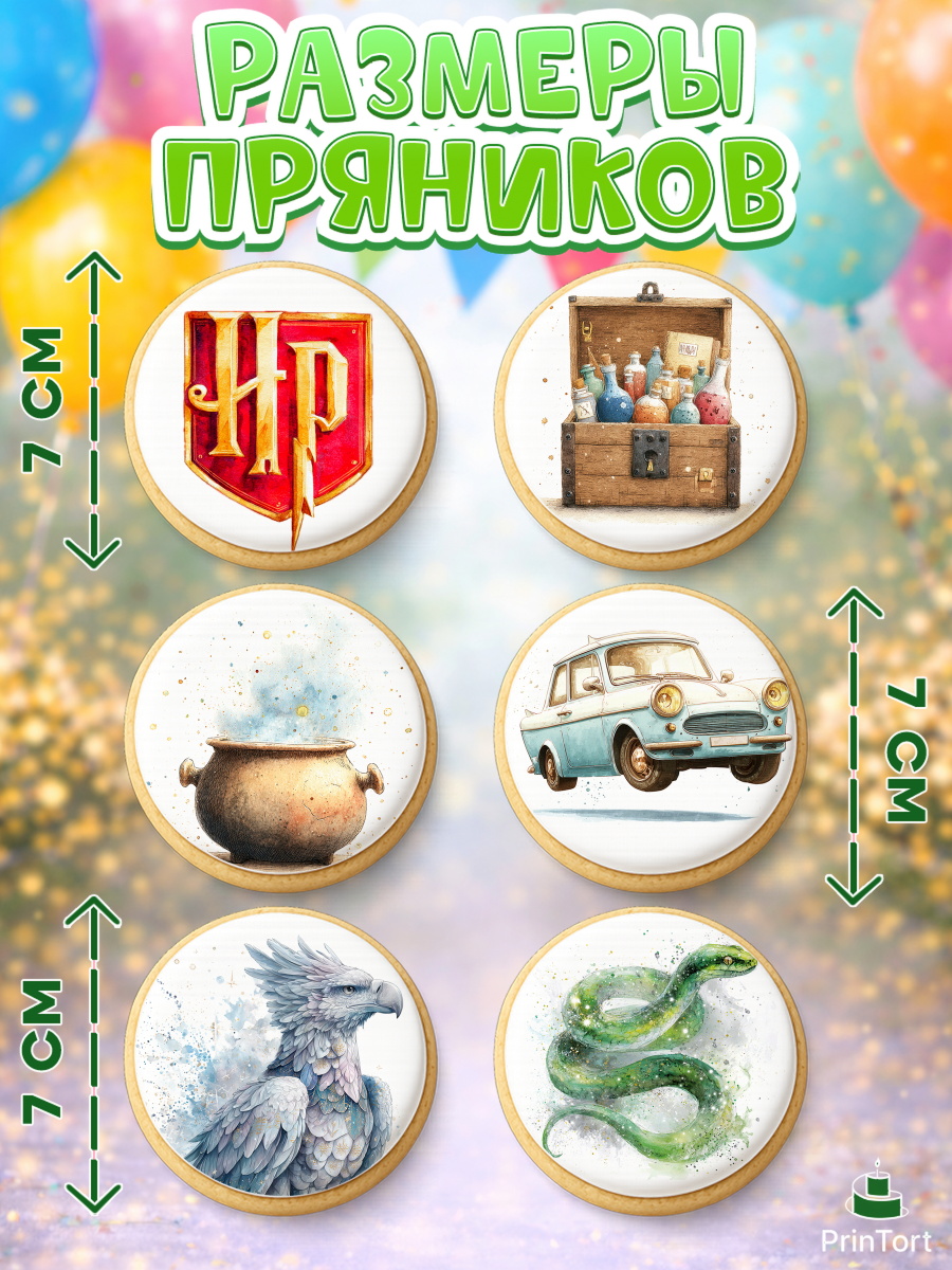 Пряники с пищевой печатью масматрица, Гарри Поттер, Harry Potter, Хогвартс, Гермиона, Драко, Рон, арт. PP222061_2, кадр 2