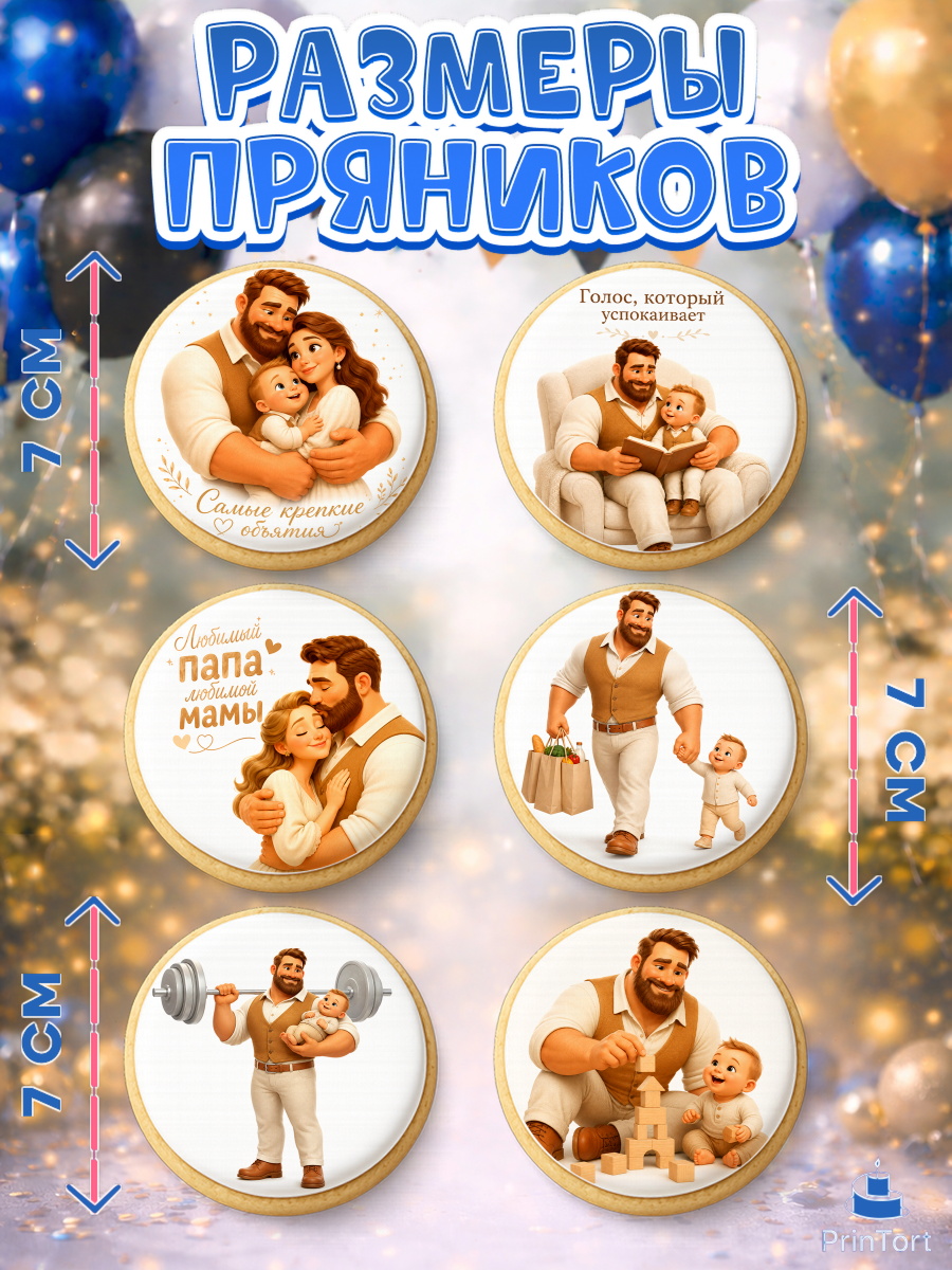 Пряники с пищевой печатью масматрица, Поздравление папе, арт. PP223382_1, кадр 2