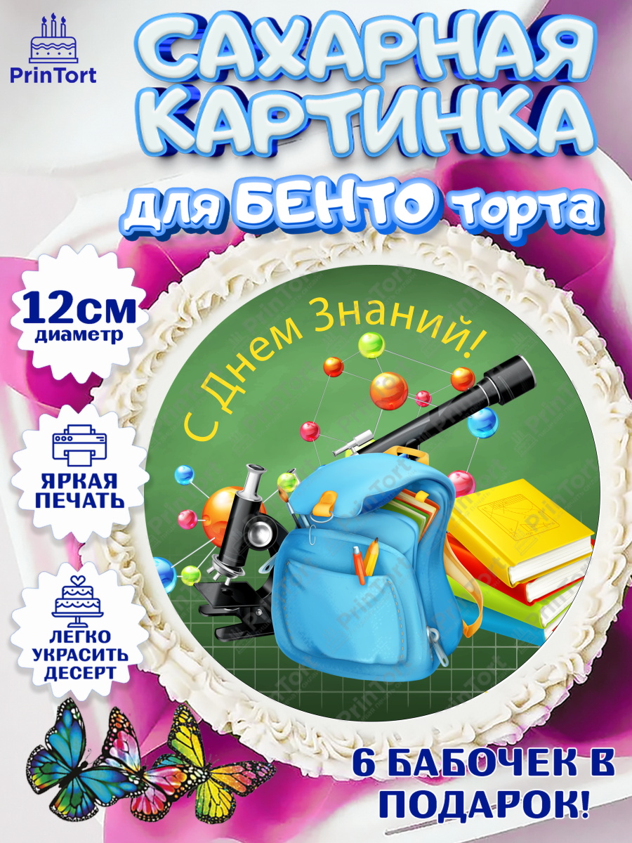 Сахарные круги 12см PT05 1 сентября Круг Сахарные круги 12см PT05, 1 сентября, День знаний Школа, Девушка, День знаний 1 сентября, арт. PT0501109