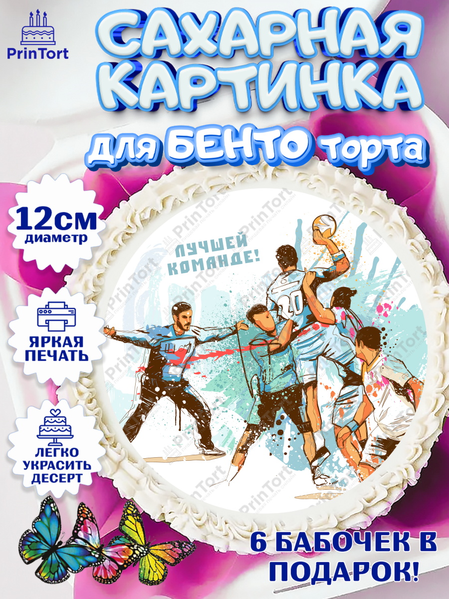 Сахарные круги 12см PT05 Гандбол Круг Сахарные круги 12см PT05, Гандбол, Спорт, Мальчик, День рождения, арт. PT0509799