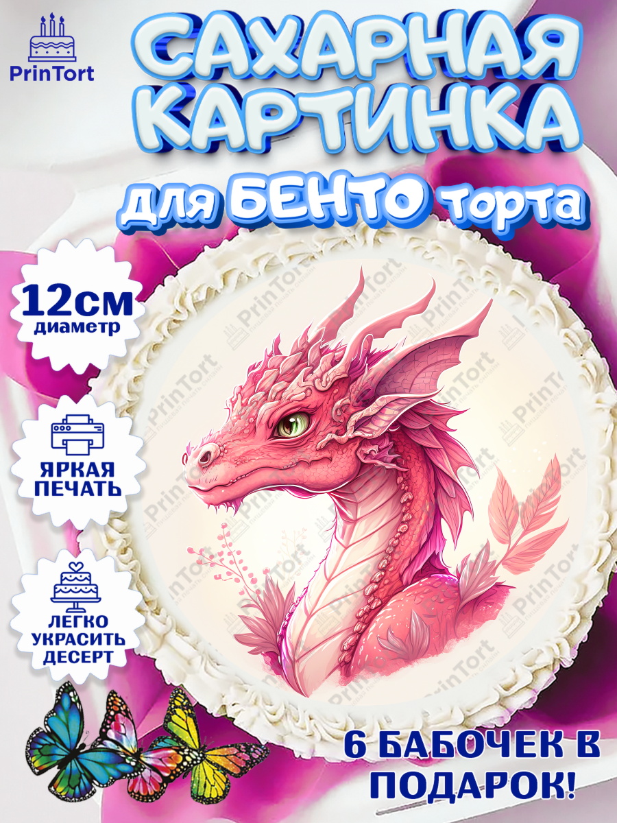 Сахарные круги 12см PT05 Новый Год 2024 Круг Сахарные круги 12см PT05, Новый год 2024, год дракона, Девочка, Новый год, арт. PT0512944