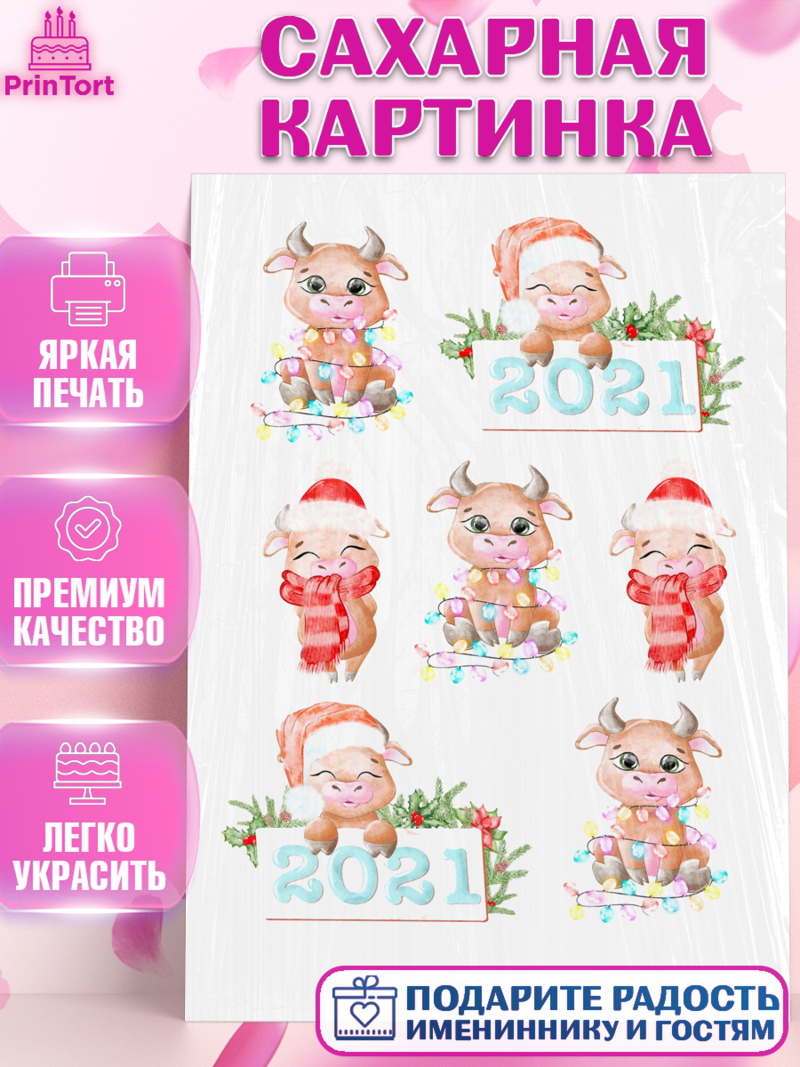 Сахарная картинка на торт Новый год ребёнку Сахарная картинка, Новый год, Девочка, арт. PT100242
