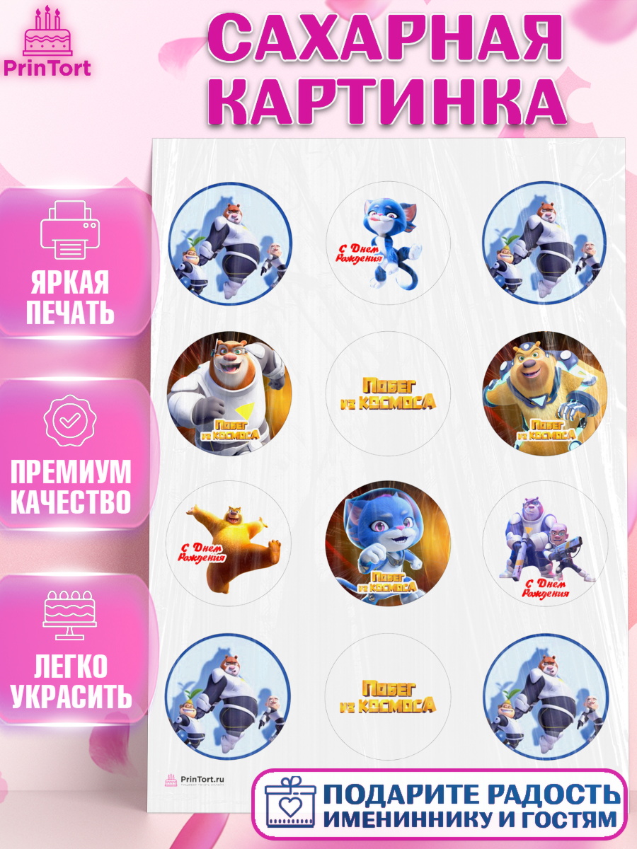 Сахарная картинка Побег из Космоса Капк 5 Сахарная картинка, Побег из космоса, Девочка, День рождения, арт. PT109549