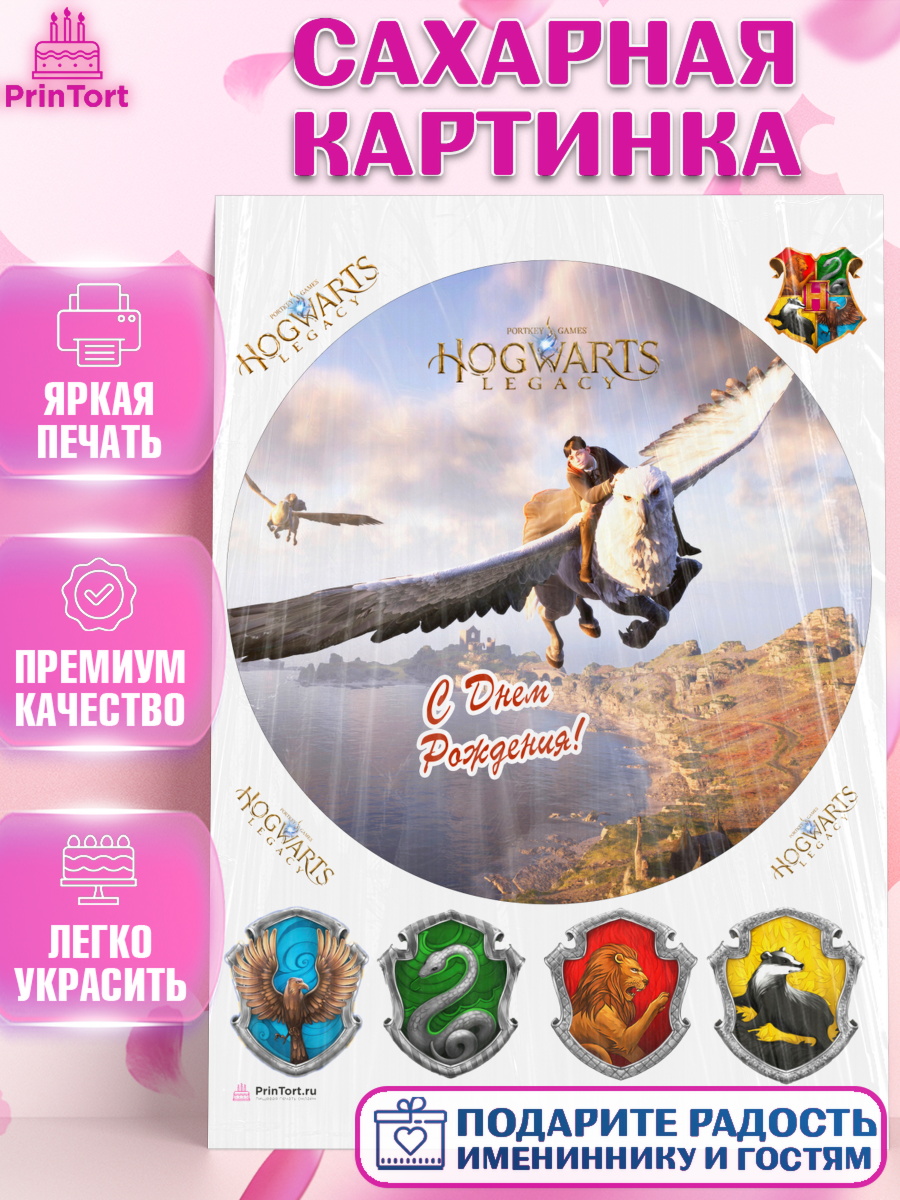 Сахарная картинка Гарри Поттер Круг Сахарная картинка, Гарри Поттер, Хогвартс Легаси, Девочка, День рождения, арт. PT109677