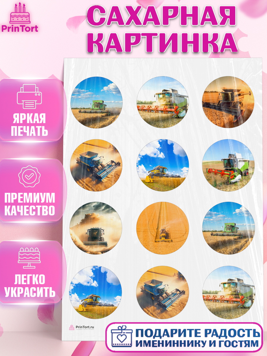 Сахарная картинка Комбайнер Капк 5 Сахарная картинка, Комбайнер, Девочка, День рождения, арт. PT113361