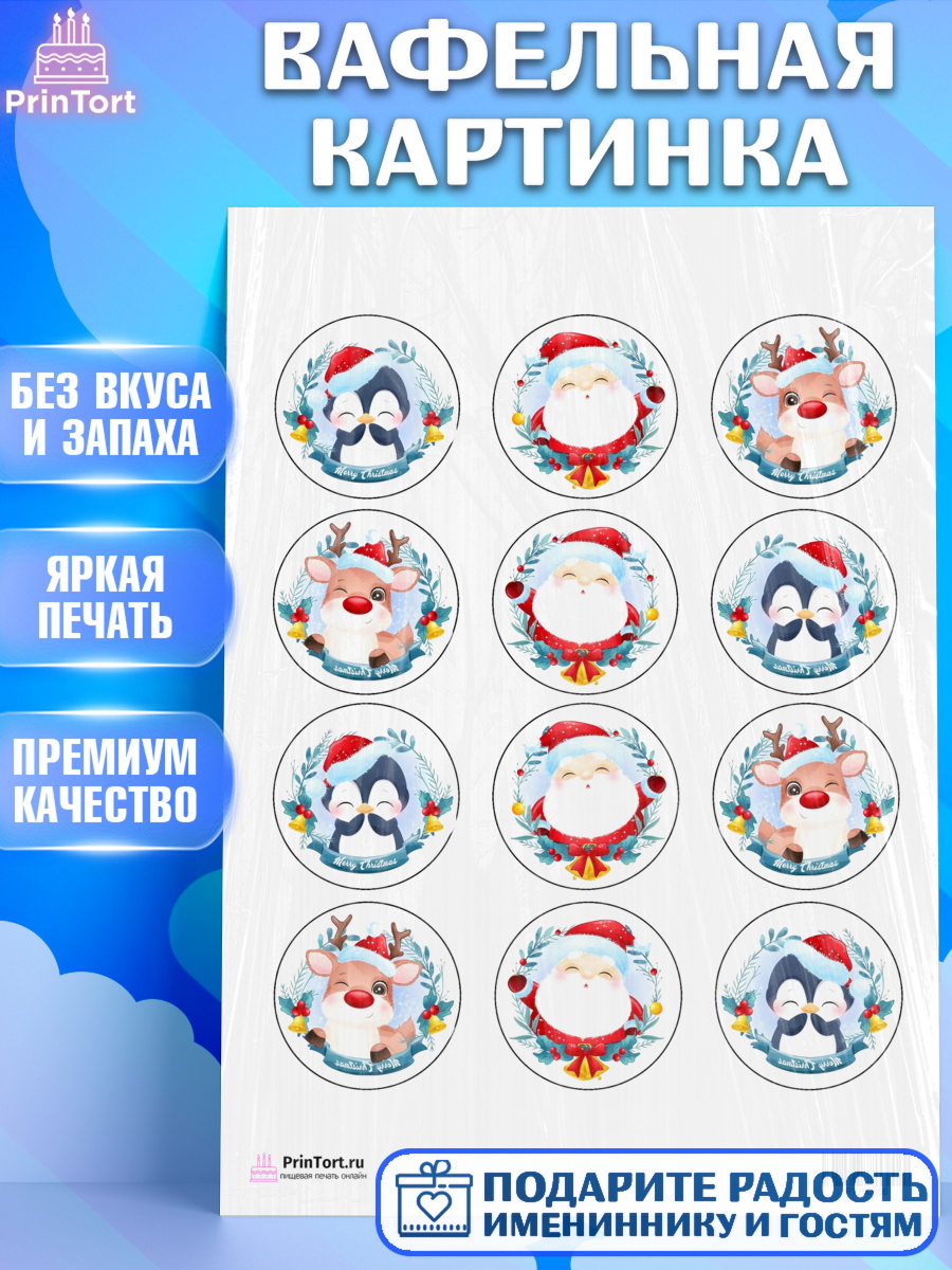 Вафельная картинка Новый год Капк 5 Вафельная картинка, Новый год, Девочка, арт. PT200356