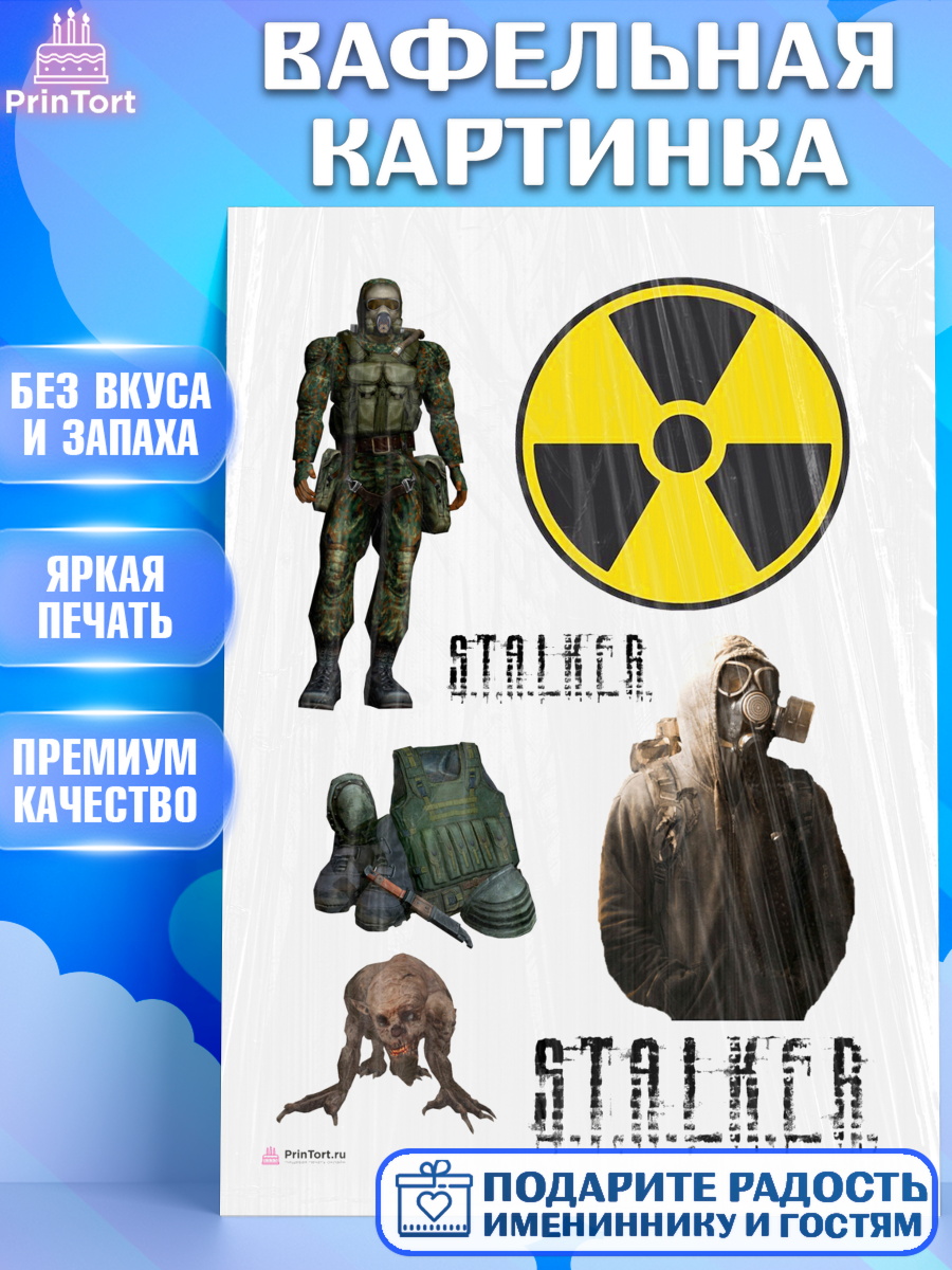 Вафельная картинка Сталкер Топпер Вафельная картинка, Сталкер, Stalker, Мальчик, День рождения, арт. PT206709