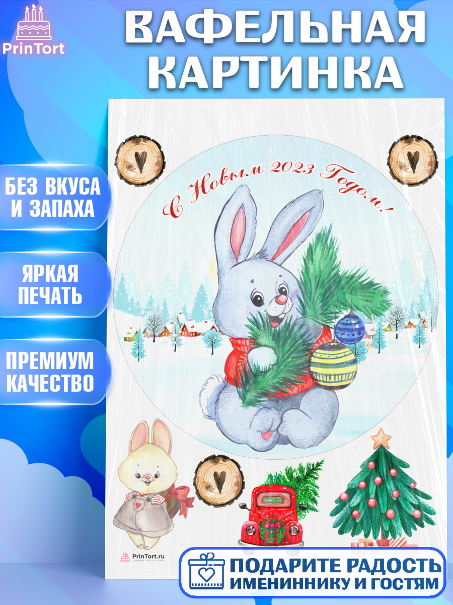 Вафельная картинка Новый год Круг Вафельная картинка, Новый год, Девочка, арт. PT206937