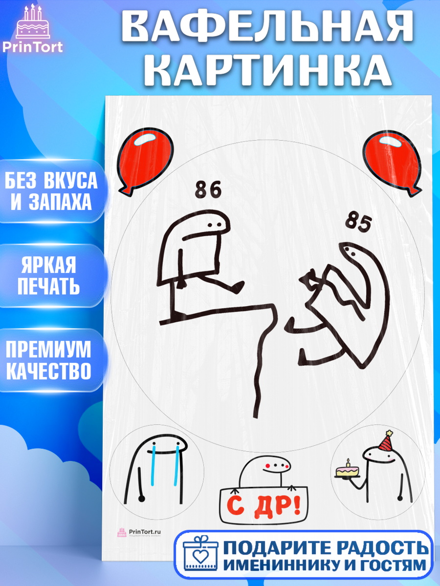 Вафельная картинка с днем рождения Круг Вафельная картинка, с днем рождения, с ДР, Девушка, 86 лет, День рождения, арт. PT212551