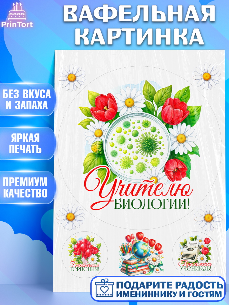 Вафельная картинка Круг Вафельная картинка, Подарок учителю, Надпись учителю, Выпускной, Последний звонок, Девушка, арт. PT223031