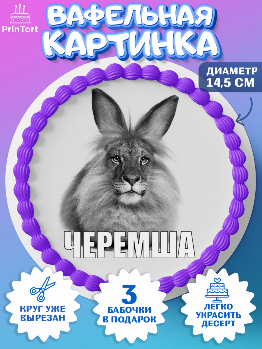 Вафельный круг 14.5см Круг Вафельный круг 14.5см, Черемша, Мем Черемша, Девочка, Без конкретного повода, арт. PT623444