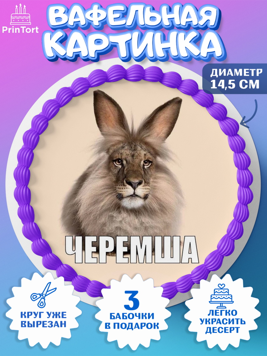 Вафельный круг 14.5см Круг Вафельный круг 14.5см, Черемша, Мем Черемша, Девочка, Без конкретного повода, арт. PT623445
